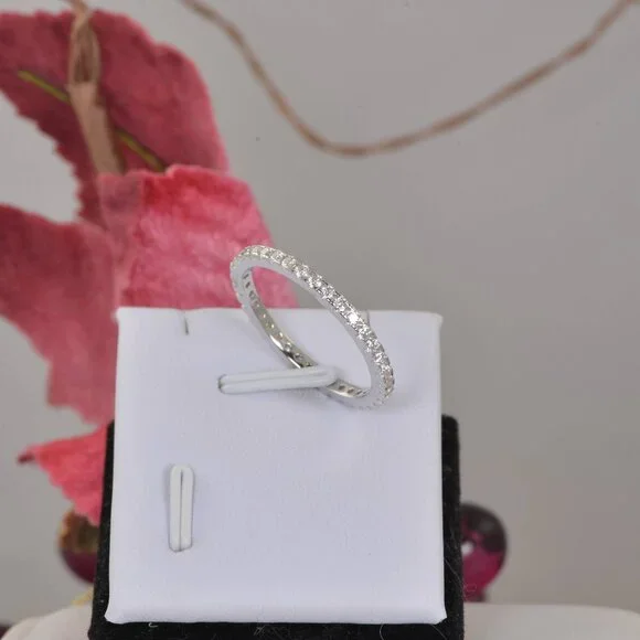 Authentic Genuine Moissanite Diamonds Full Eternity Ring Band - Picture 6 of 9